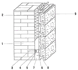 Вертикальный монтажный профиль, прикрепленный к деревянному или металлическому каркасу